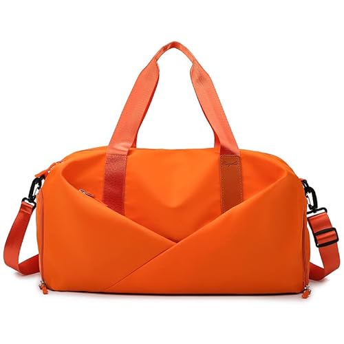 Frauen Sport Sporttasche Reise Trocken Nass Tasche Handtasche Multifunktions Schwimmen Schulter Messenger Wochenende Fitness Training Tasche (Farbe : Big orange) von HAZARA