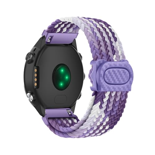 Geflochtenes Armband Kompatibel für Garmin Forerunner 965 Armbänder für Damen Herren Ersatzarmband Solo Loop für Forerunner 965 Armband Nylon Sport Elastisches Band für Forerunner 965 (C,Nylon) von HAZARA