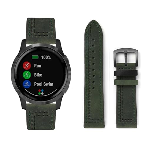 HAZARA Lederarmband Kompatibel für Garmin Venu 3|Venu 2 Armband Leder Armband Weiches Echtleder für Herren Damen Ersatzarmband Einstellbar Armbänder mit Garmin Venu 3|Venu 2 (A,Leder) von HAZARA