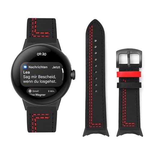 HAZARA Lederarmband Kompatibel für Google Pixel Watch 2 Armband Leder Armband Weiches Echtleder für Herren Damen Ersatzarmband Einstellbar Armbänder mit Google Pixel Watch 2 (C,Leder) von HAZARA
