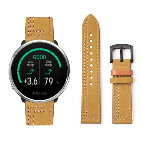 HAZARA Lederarmband Kompatibel für Polar Ignite 3/Ignite 2 Armband Leder Armband Weiches Echtleder für Herren Damen Ersatzarmband Einstellbar Armbänder mit Polar Ignite 3/Ignite 2 (A,Leder) von HAZARA