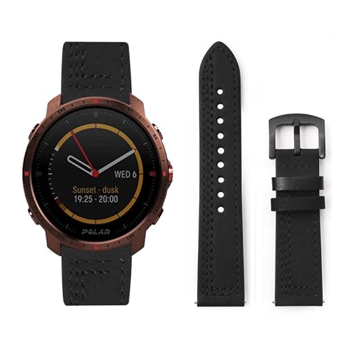 HAZARA Lederarmband Kompatibel für Polar Vantage M2/Vantage M Armband Leder Armband Weiches Echtleder für Herren Damen Ersatzarmband Einstellbar Armbänder mit Polar Vantage M2/Vantage M (E,Leder) von HAZARA