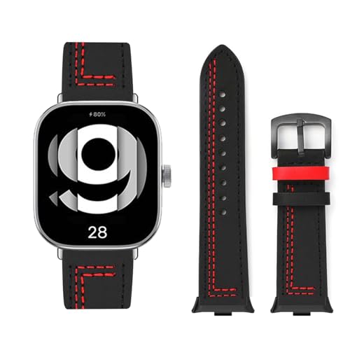 HAZARA Lederarmband Kompatibel für Redmi Watch 4 Armband Leder Armband Weiches Echtleder für Herren Damen Ersatzarmband Einstellbar Armbänder mit Xiaomi Redmi Watch 4 (G,Watch 4) von HAZARA
