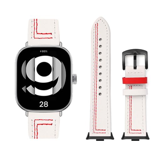 HAZARA Lederarmband Kompatibel für Redmi Watch 4 Armband Leder Armband Weiches Echtleder für Herren Damen Ersatzarmband Einstellbar Armbänder mit Xiaomi Redmi Watch 4 (Z,Watch 4) von HAZARA