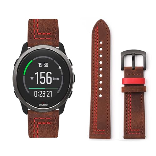 HAZARA Lederarmband Kompatibel für Suunto Vertical Armband Leder Armband Weiches Echtleder für Herren Damen Ersatzarmband Einstellbar Armbänder mit Suunto Vertical (D,Leder) von HAZARA