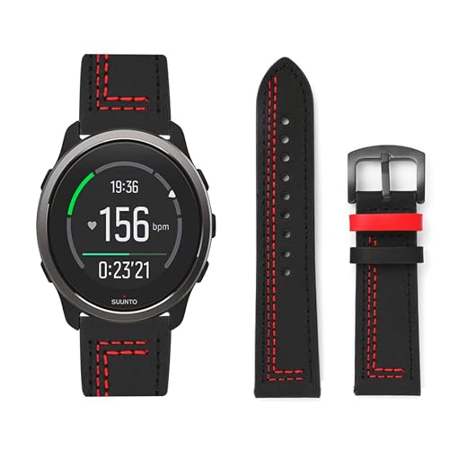HAZARA Lederarmband Kompatibel für Suunto Vertical Armband Leder Armband Weiches Echtleder für Herren Damen Ersatzarmband Einstellbar Armbänder mit Suunto Vertical (J,Leder) von HAZARA