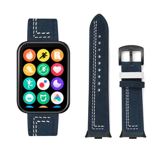 HAZARA Lederarmband Kompatibel für Xiaomi Mi Band 8 Pro Armband Leder Armband Weiches Echtleder für Herren Damen Ersatzarmband Einstellbar Armbänder mit Xiaomi Mi Band 8 Pro (J,Mi Band 8 Pro) von HAZARA