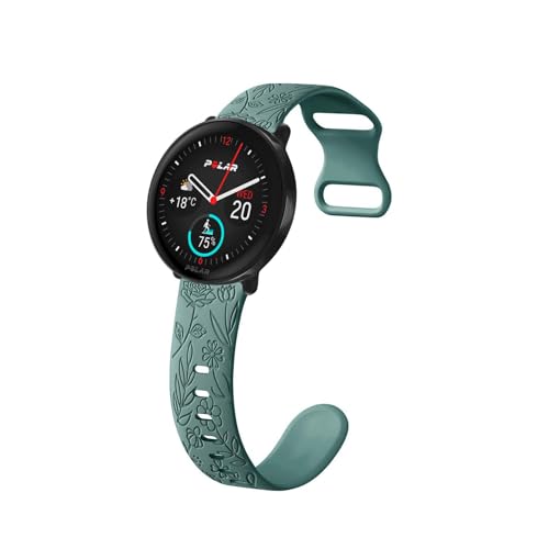 HAZARA Silikon Armbänder mit Polar Ignite 3/Ignite 2 Armband Mastten mit Rosenblumengravur Sport Ersatzarmband für Damen Herren Floral Gravierte Silikon Band für Polar Ignite 3/Ignite 2 (a,silikon) von HAZARA
