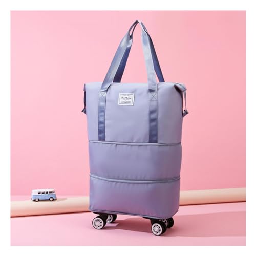 HandgepäCk Tasche Mit Rollen Erweiterbare, Abnehmbare RäDer, Travel Bag Luggage Wasserdicht, VerschleißFest, Weekend Bag Women Geeignet FüR Reisen,Blue von HAZARA