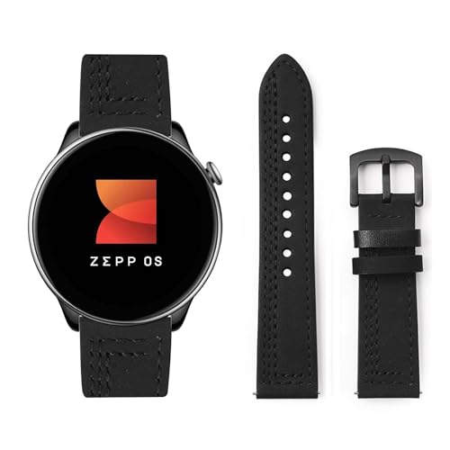 Lederarmband Kompatibel für Amazfit GTR Mini Armband Leder Armband Weiches Echtleder für Herren Damen 20mm Ersatzarmband Einstellbar Armbänder mit Amazfit GTR Mini (M,20mm) von HAZARA