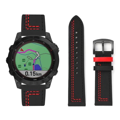 Lederarmband Kompatibel für Garmin Forerunner 265/965/255 Armband Leder Armband Weiches Echtleder für Herren Damen Ersatzarmband Einstellbar Armbänder mit Garmin Forerunner 265/965/255 (F,Leder) von HAZARA