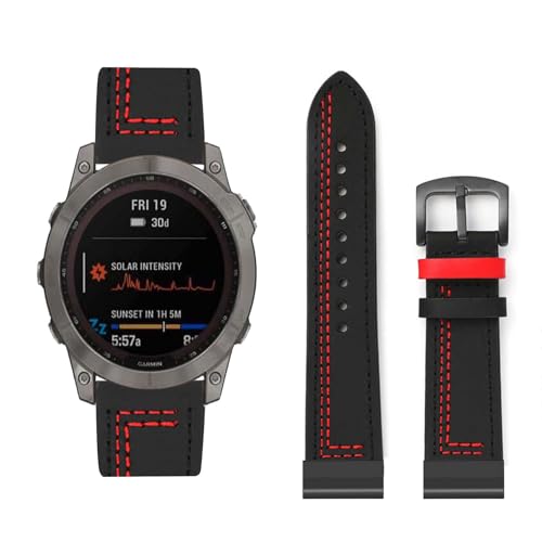 Lederarmband Kompatibel für Garmin Forerunner 955|935|945 Armband Leder Armband Weiches Echtleder für Herren Damen Ersatzarmband Einstellbar Armbänder mit Garmin Forerunner 955|935|945 (Z,Leder) von HAZARA