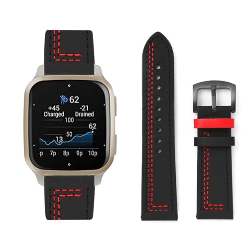 Lederarmband Kompatibel für Garmin Venu Sq Armband Leder Armband Weiches Echtleder für Herren Damen Ersatzarmband Einstellbar Armbänder mit Garmin Venu Sq (D,Leder) von HAZARA