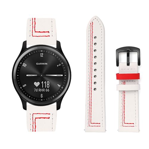 Lederarmband Kompatibel für Garmin Vivomove Style Armband Leder Armband Weiches Echtleder für Herren Damen 20mm Ersatzarmband Einstellbar Armbänder mit Garmin Vivomove Style (X,Style) von HAZARA