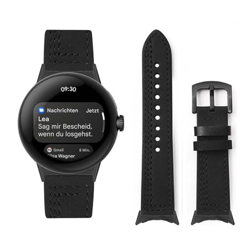 Lederarmband Kompatibel für Google Pixel Watch Armband Leder Armband Weiches Echtleder für Herren Damen Ersatzarmband Einstellbar Armbänder mit Google Pixel Watch (X,Leder) von HAZARA