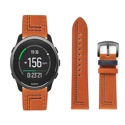 Lederarmband Kompatibel für Suunto Vertical Armband Leder Armband Weiches Echtleder für Herren Damen Ersatzarmband Einstellbar Armbänder mit Suunto Vertical (H,Leder) von HAZARA