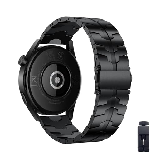 HAZARA Metall Armband Kompatibel für Huawei Watch GT2 42MM, Edelstahl Armband mit Herren Damen Ersatzarmband, 20mm, Silber von HAZARA