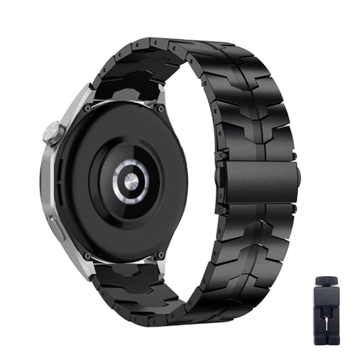 Metall Armband Kompatibel für Huawei Watch GT4 46MM Edelstahl Armband mit Herren Damen Ersatzarmband mit Huawei Watch GT4 46MM Uhrenarmbänder Edelstahl Metall Band für Huawei Watch GT4 46MM (E,22mm) von HAZARA