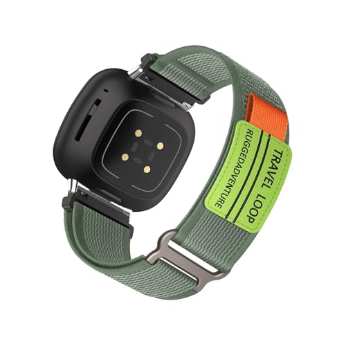 Nylon Armband Kompatibel mit Fitbit Sense 2 Armbänder Sport Armband für Damen Herren Sportarmband Adjustable Textil Loop Ersatzarmband für Fitbit Sense 2 (H,Sense 2) von HAZARA