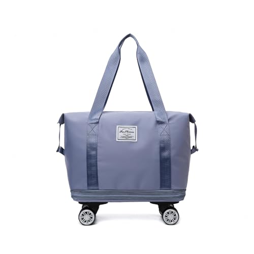 Reisetasche Mit Rollen Damen Erweiterbare, Abnehmbare RäDer, Duffel Travel Bag Wasserdicht, VerschleißFest, Reisetasche Klein Geeignet FüR Sportliche AktivitäTen,Blue von HAZARA