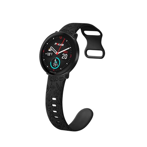 Silikon Armbänder mit Polar Ignite 3/Ignite 2 Armband Mastten mit Rosenblumengravur Sport Ersatzarmband für Damen Herren Floral Gravierte Silikon Band für Polar Ignite 3/Ignite 2 (f,silikon) von HAZARA