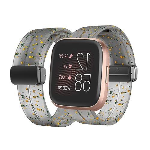 Silikon Armband für Fitbit Versa 2 Magnetisch Armband Ersatzarmband Sport Silikon Weiches Armbänder mit Herren Damen Sportarmband mit Fitbit Versa 2 Ersatzband (13,Versa 2) von HAZARA