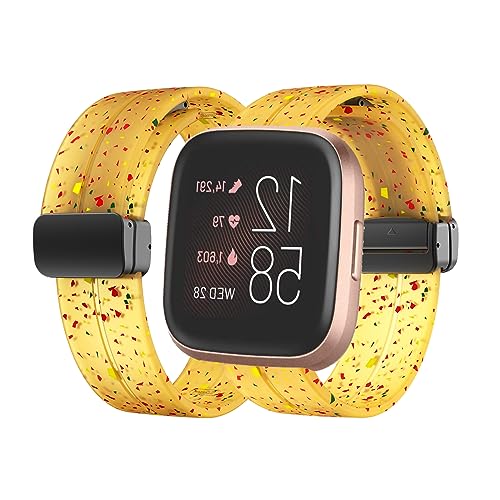 Silikon Armband für Fitbit Versa 2 Magnetisch Armband Ersatzarmband Sport Silikon Weiches Armbänder mit Herren Damen Sportarmband mit Fitbit Versa 2 Ersatzband (7,Versa 2) von HAZARA