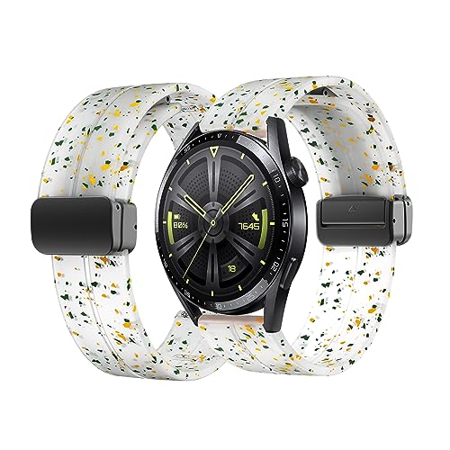 Silikon Armband für Huawei Watch GT2 46mm Magnetisch Armband 22mm Ersatzarmband Sport Silikon Weiches Armbänder mit Herren Damen Sportarmband mit Huawei Watch GT 2 46mm Ersatzband (17,22MM) von HAZARA