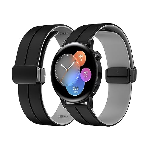 Silikon Armband für Huawei Watch GT3 42mm Magnetisch Armband 20mm Ersatzarmband Sport Silikon Weiches Armbänder mit Herren Damen Sportarmband mit Huawei Watch GT 3 42mm Ersatzband (5,20MM) von HAZARA