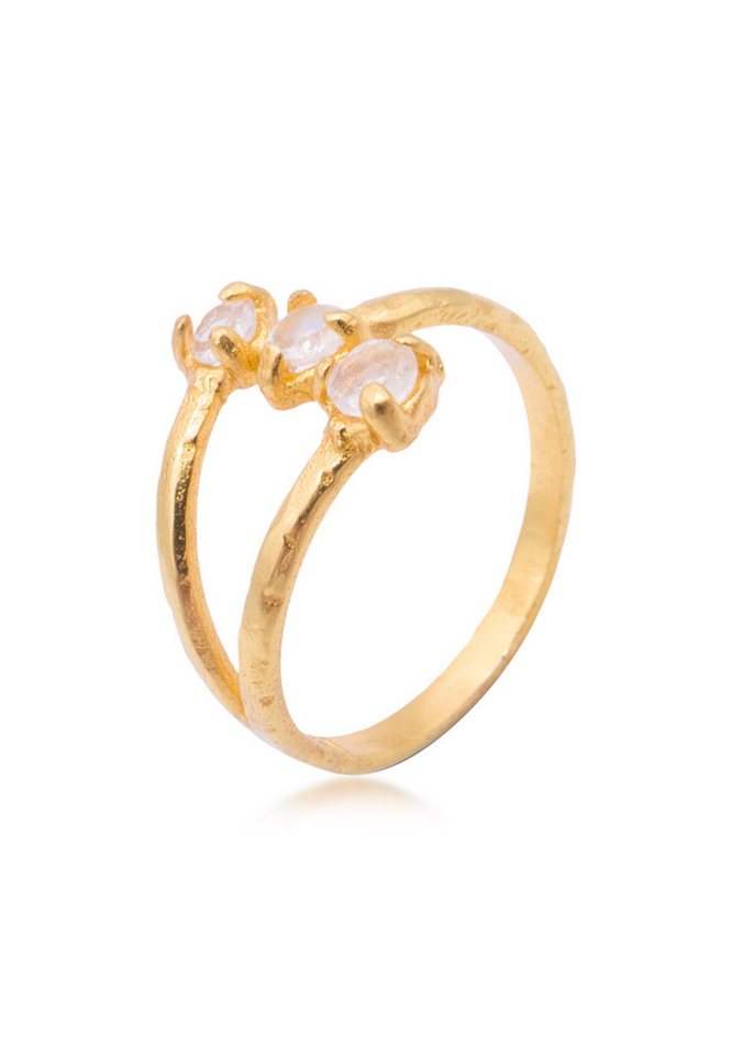 HAZE & GLORY Fingerring Mondstein - Trinity 925 Silber von HAZE & GLORY