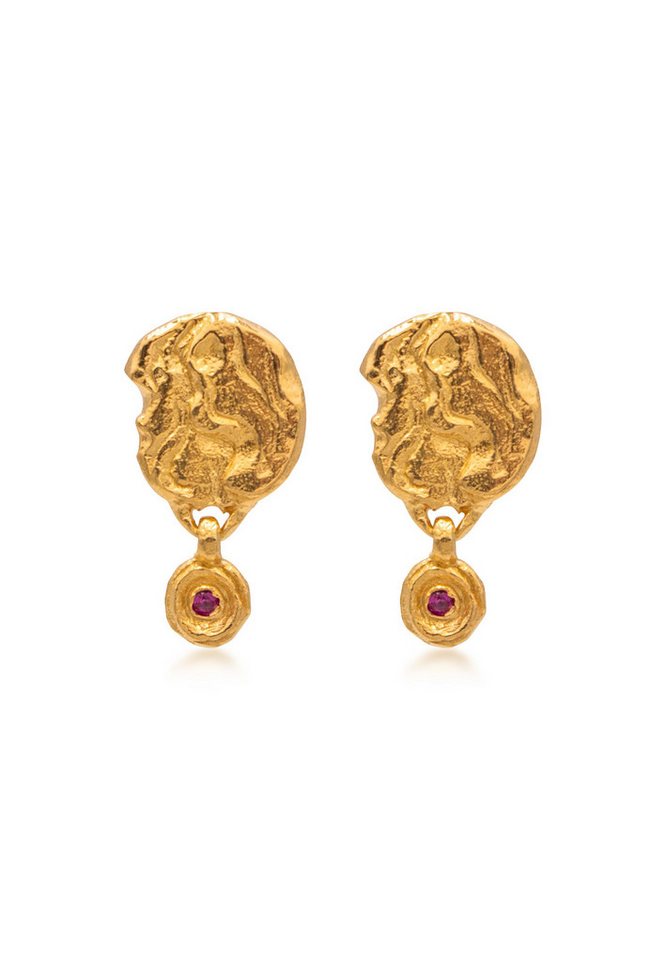 HAZE & GLORY Paar Ohrhänger Rubin Rot - Jamilla Red Ruby 925 Silber von HAZE & GLORY