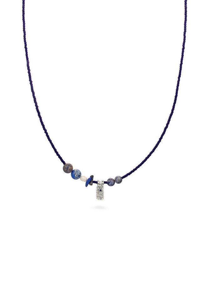 HAZE & GLORY Silberkette Lapis Lazuli Perlen 925 Sterling Silber von HAZE & GLORY
