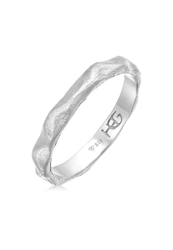 HAZE & GLORY Silberring Basic Bandring - Babylon gehämmert 925 Silber von HAZE & GLORY