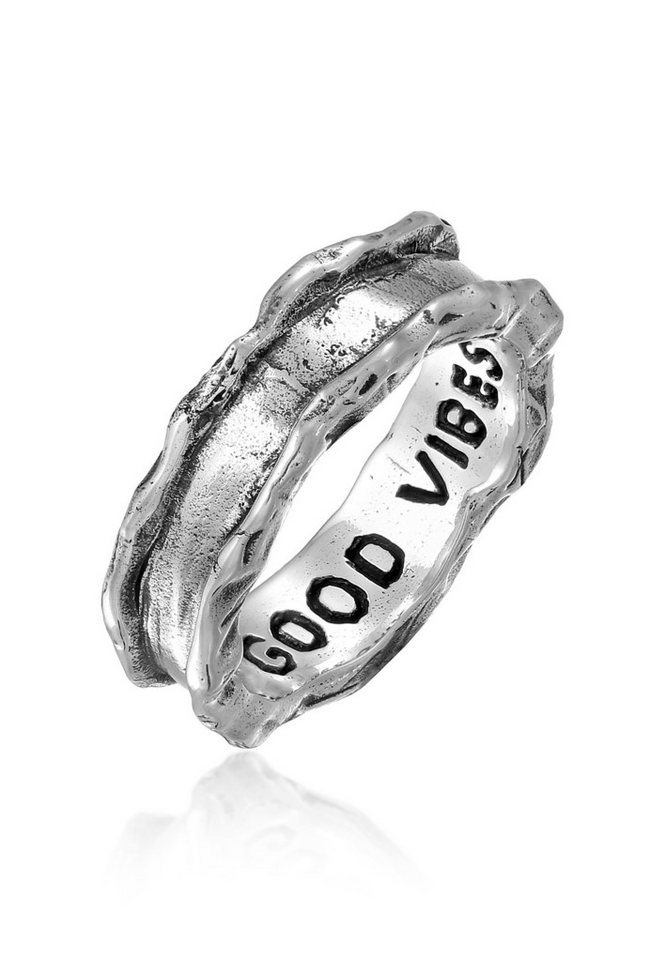 HAZE & GLORY Silberring Herren - Good Vibes Only 925 Silber von HAZE & GLORY