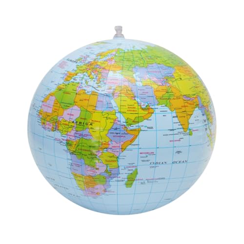 HAZMA 1 Stück 16 Zoll Erde Globus Weltkugel Aufblasbar, Geographie Weltkarte, Wasserball Aufblasbar, Globus Kinder Für Garten Strand Pool Wissenschaft Geographie Bildung von HAZMA