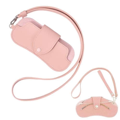 HAZMA 1 Stück Mode Sonnenbrillenetui,Tragbares Etui Für Sonnenbrillen Brillenetui Weich Tragbar Sonnenbrillen Beutel Lesebrillenetui, Sonnenbrillen Etui,Brillentasche (Leder,Rosa) von HAZMA