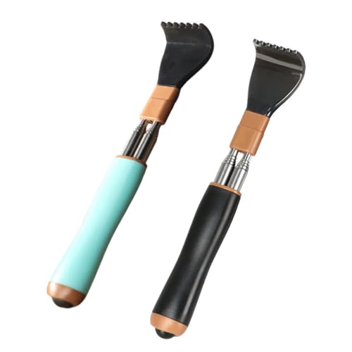 HAZMA 2 Stück Rückenkratzer Teleskop, Kratzhand Rückenkratzer Mit Verstärktem Teleskop Und Massage-Perlen, Rückenkratzer Holz, Back Scratcher Für Männer Und Frauen Kratzhand(Blau Und Schwarz) von HAZMA