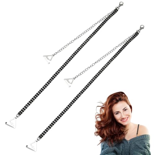 HAZMA 2 Stück Verstellbare Damen Bh Unterwäsche Träger,Strass Bh Träger, Anti-Rutsch Bh Schultergurt,Bh Träger Für Glitzer Kleid,Bh Gürtel Für Bh Tops Kleid Hochzeit(Schwarz) von HAZMA