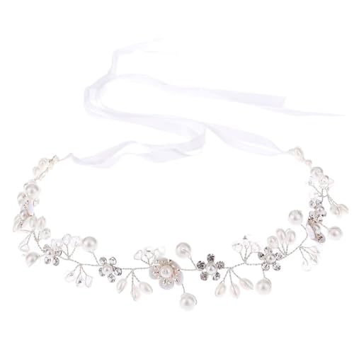 HAZMA Haarreifen Damen, Blumen Stirnband, Haarschmuck Kommunion Mädchen, Brautschmuck, Kommunionkleid Mädchen, Hochzeit Und Besondere Anlässe (Silber),Exzellent von HAZMA