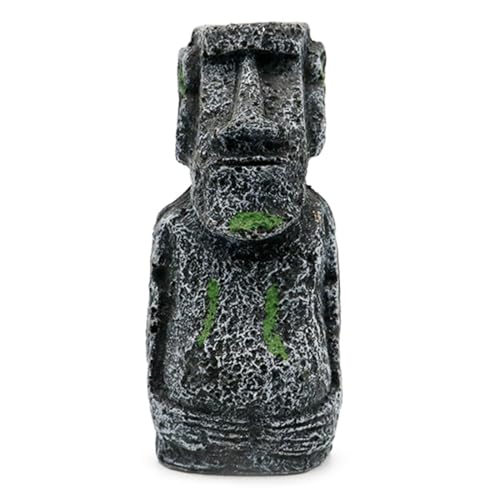 HAZMA Osterinsel Statue, Kunstharz Replik Osterinsel Imitat Stein Statuen Ostern Kopf künstliche Fisch Dekorationen lebensechte Aquarium Ausrüstung Landschafts Harz Verzierung(Roman Portrait) von HAZMA