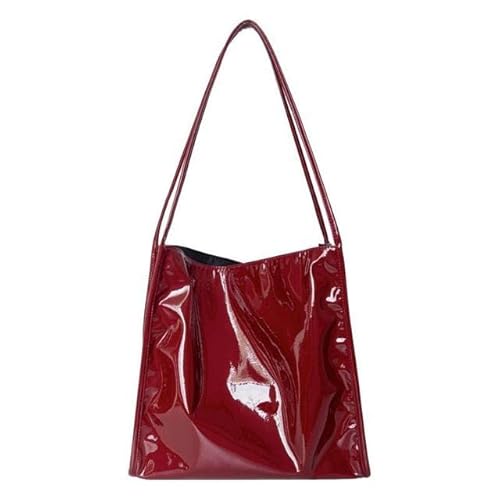HAssy Große Tasche Rot, Weiß und Schwarz, Blau, superweiches Lackleder, doppelte Schulter mit großer Tasche Tote Bag von HAssy