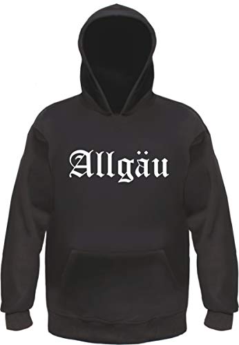 Allgäu Kapuzensweatshirt - Altdeutsch - Bedruckt - Hoodie Kapuzenpullover XL Schwarz von HB_Druck