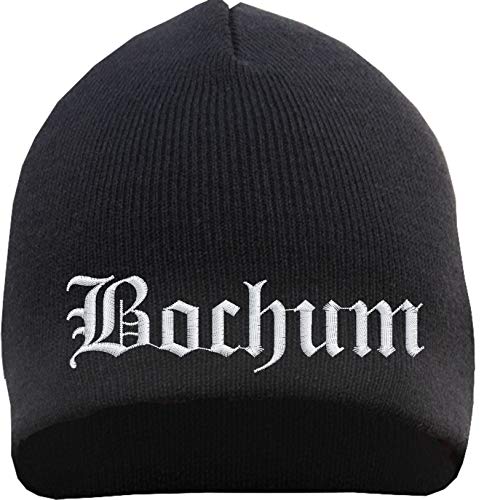 HB_Druck Bochum Beanie Mütze - Altdeutsch - Bestickt - Strickmütze Wintermütze Einheitsgröße Schwarz von HB_Druck