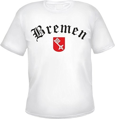 Bremen T-Shirt - Schwarz oder Weiss - mit Wappen - S bis 3XL - Hansestadt Weiß XL von HB_Druck