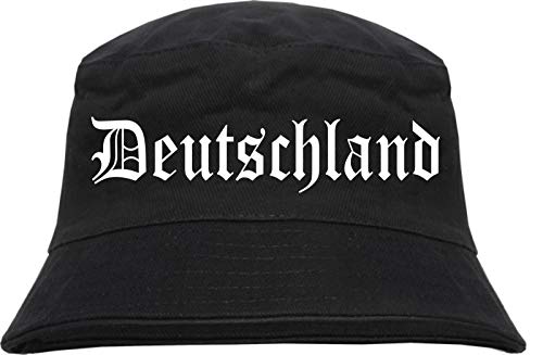 Deutschland Fischerhut - Altdeutsch - Bedruckt - Bucket Hat Anglerhut Hut L/XL Schwarz von HB_Druck