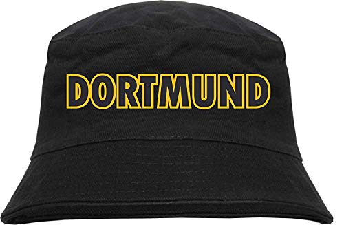 HB_Druck Dortmund Fischerhut - Bucket Hat Blockschrift schwarz gelb L/XL Schwarz von HB_Druck