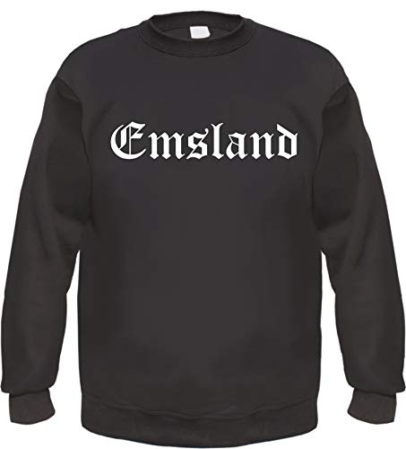 Emsland Sweatshirt - Altdeutsch - Bedruckt - Pullover Schwarz L von HB_Druck