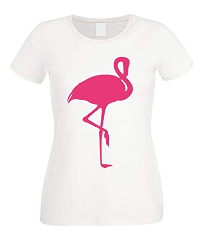 Flamingo Damen T-Shirt Weiß M von HB_Druck