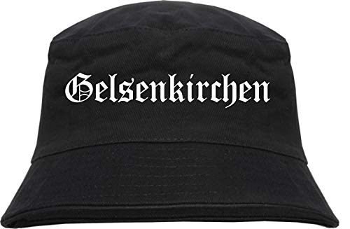 Gelsenkirchen Fischerhut - Altdeutsch - Bedruckt - Bucket Hat Anglerhut Hut Schwarz S/M von HB_Druck