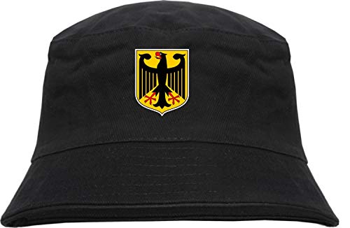 HB_Druck Deutschland Fischerhut - Bucket Hat - Bundesadler Wappen Schwarz L/XL von HB_Druck